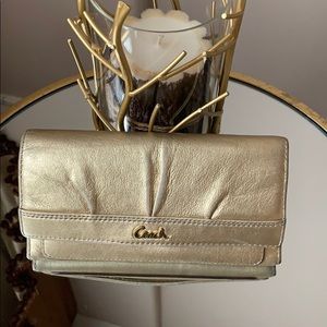 Coach gold wallet